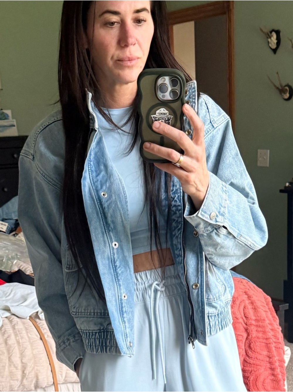 GAP Light Blue Denim oversized bomber Jean Jacket